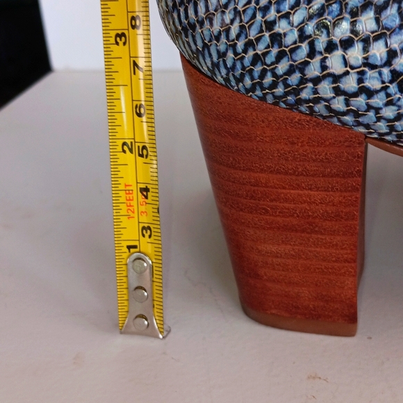 Jorde Bischoff Leather blue Heels shoes size 6 - Picture 5 of 7